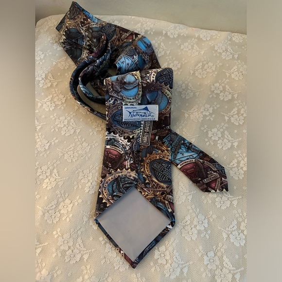 Ralph Marlin Other - Harley Davidson Motorcycle Ralph Marlin Mens Neck Tie Belt Buckle Pattern 1994